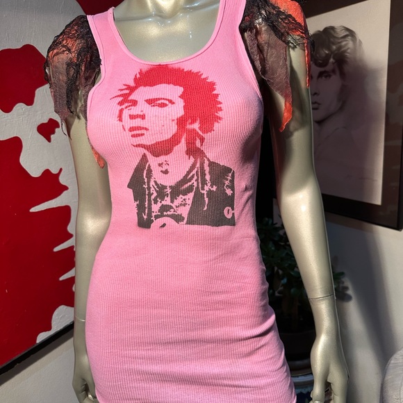 Sid Vicious punk rock Sex Pistols goth rave Harajuku flutter sleeve tanktop m - Picture 17 of 17